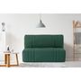 Voir la diapositive 2 : MARKET24 Banquette BZ DREAM - Tissu 100% Coton vert foret - Couchage 140x190 cm - Confort moelleux