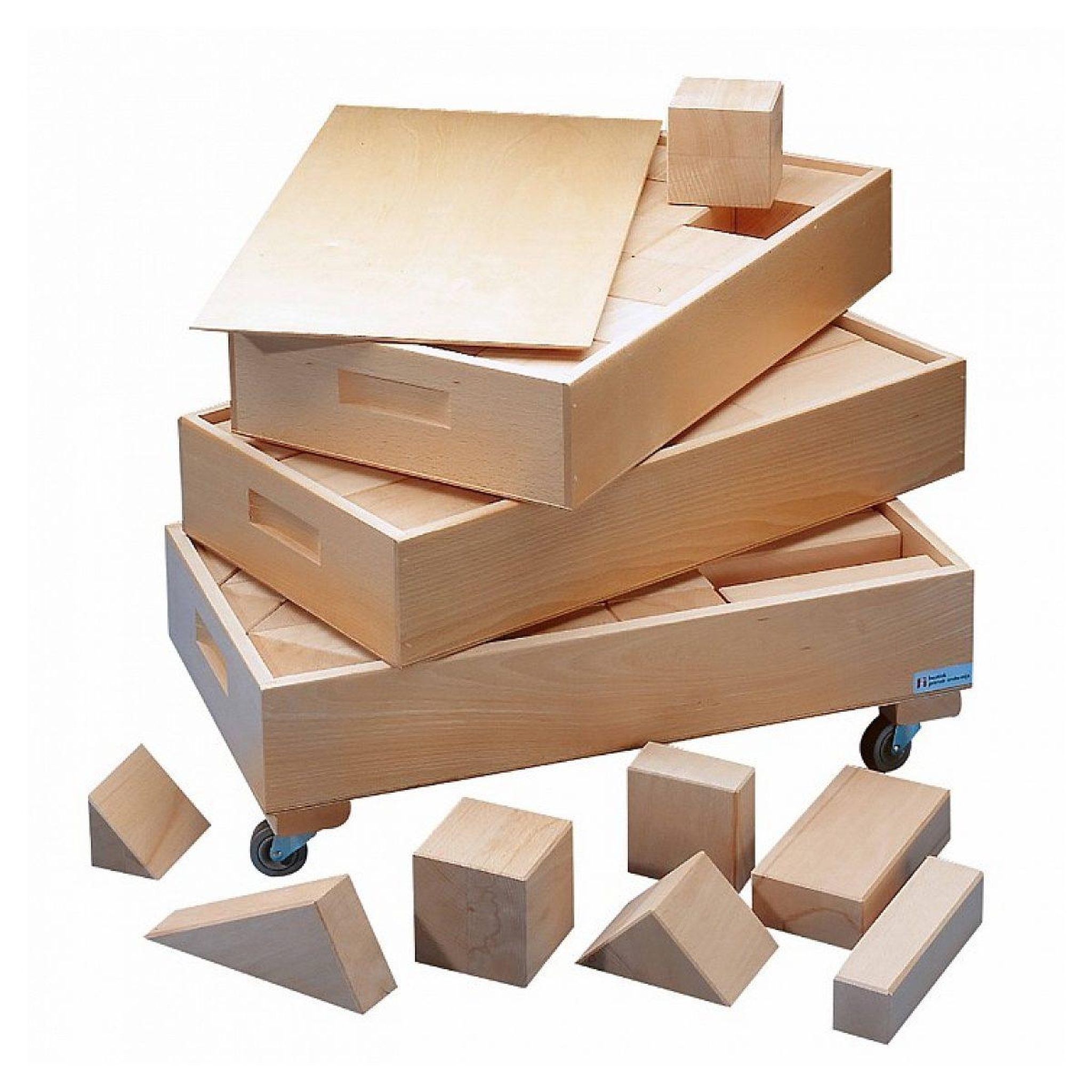 EDUCO La haye set en 3 coffres, blocs en bois - jeu montessori