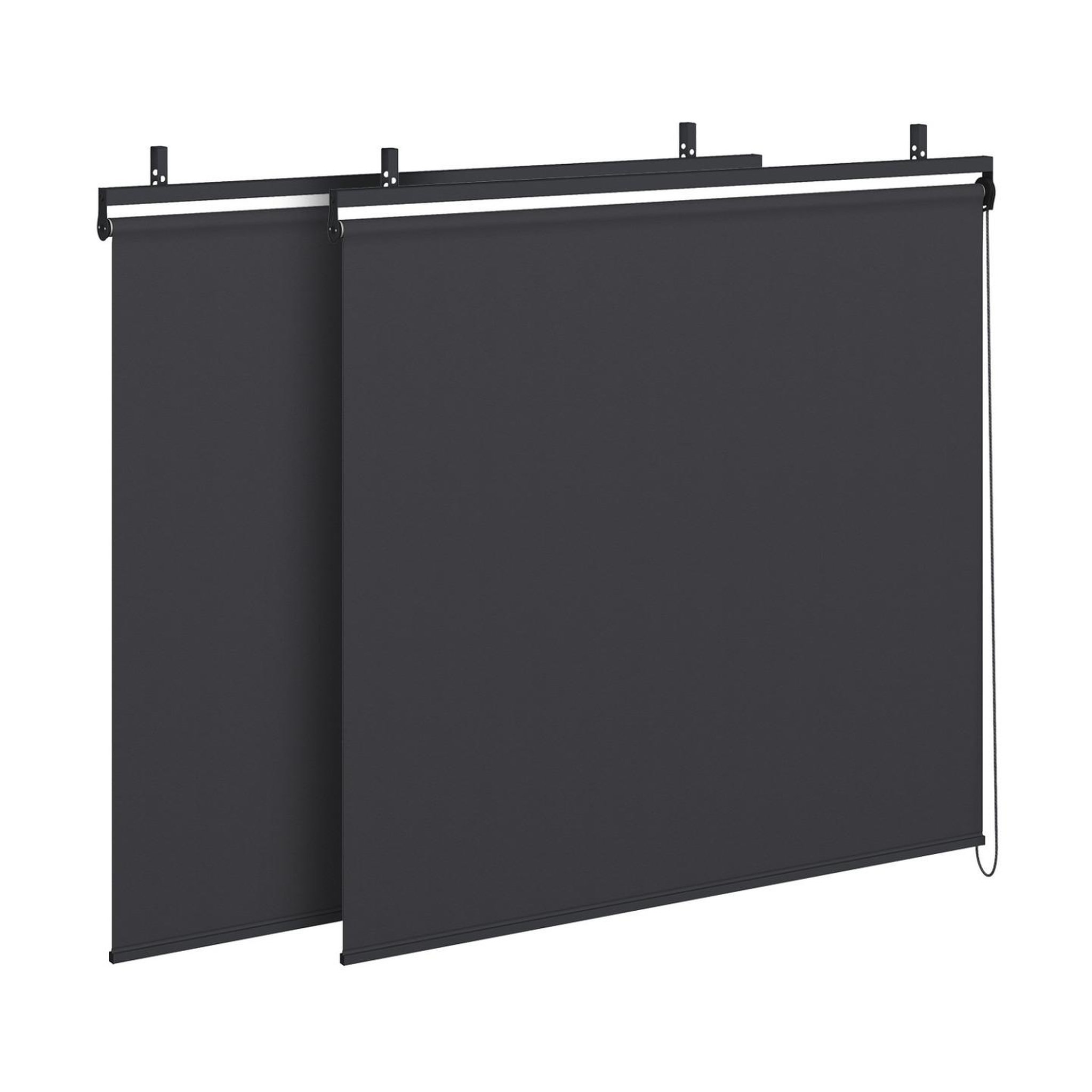 Voir la diapositive 5 : ID MARKET Pergola bioclimatique lames orientables acier 3x4 m et 4 stores gris anthracite