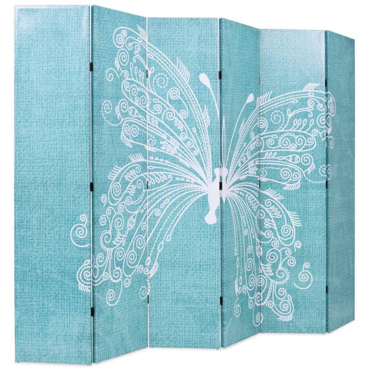 VIDAXL Cloison de separation pliable 228 x 170 cm Papillon Bleu