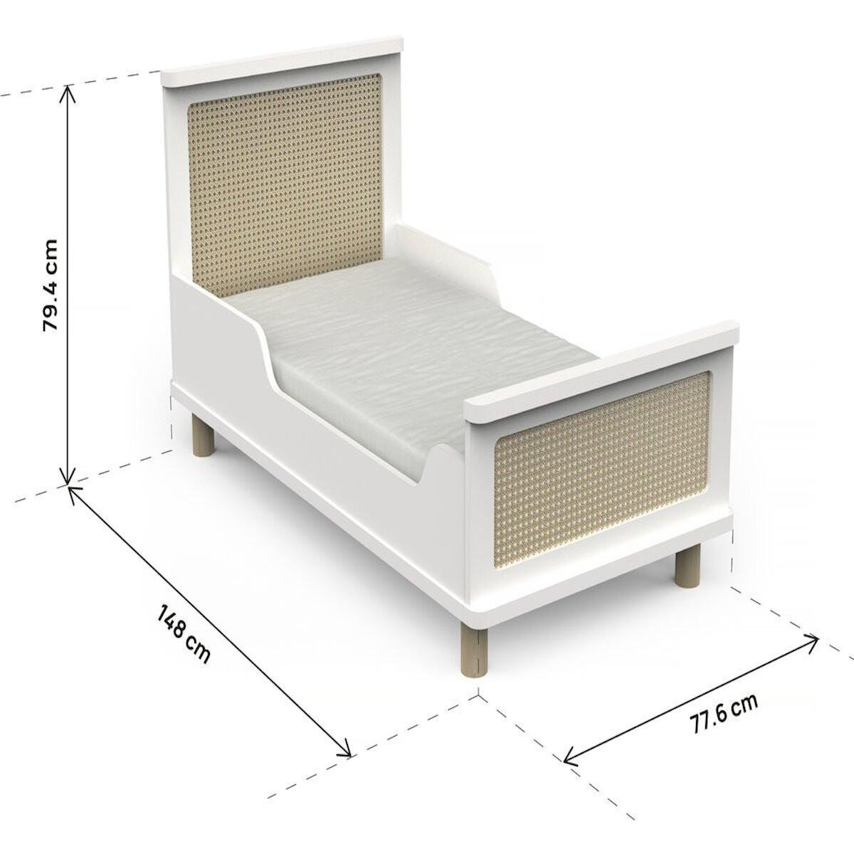 Habitat et Jardin Lit enfant   Ochna   - 70 x 140 cm - Blanc mat