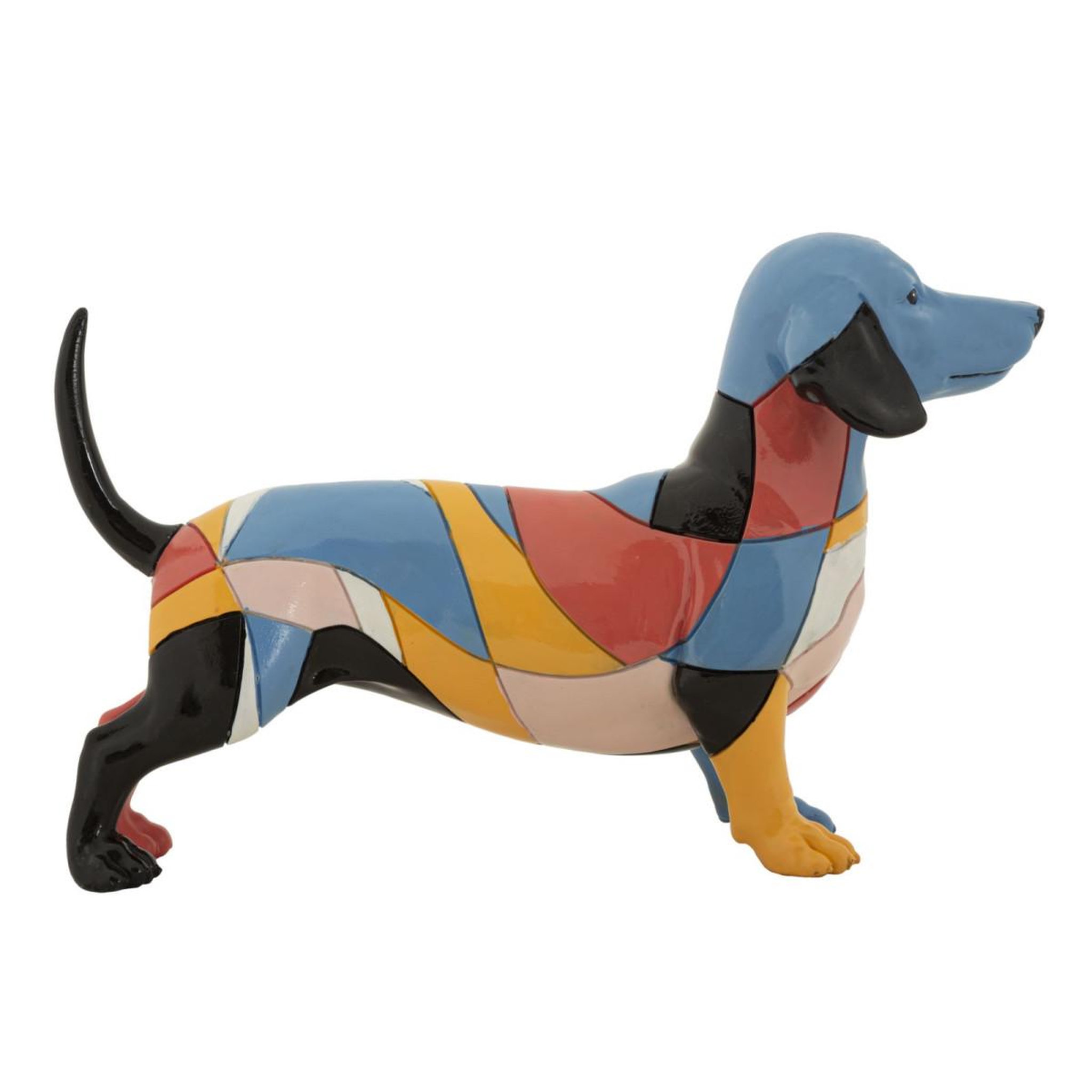 Voir la diapositive 2 : Paris Prix Statuette déco chien teckel  rubic  32cm multicolore