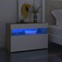 VIDAXL Tables de chevet a LED 2 pcs blanc et chene sonoma 60x35x40 cm