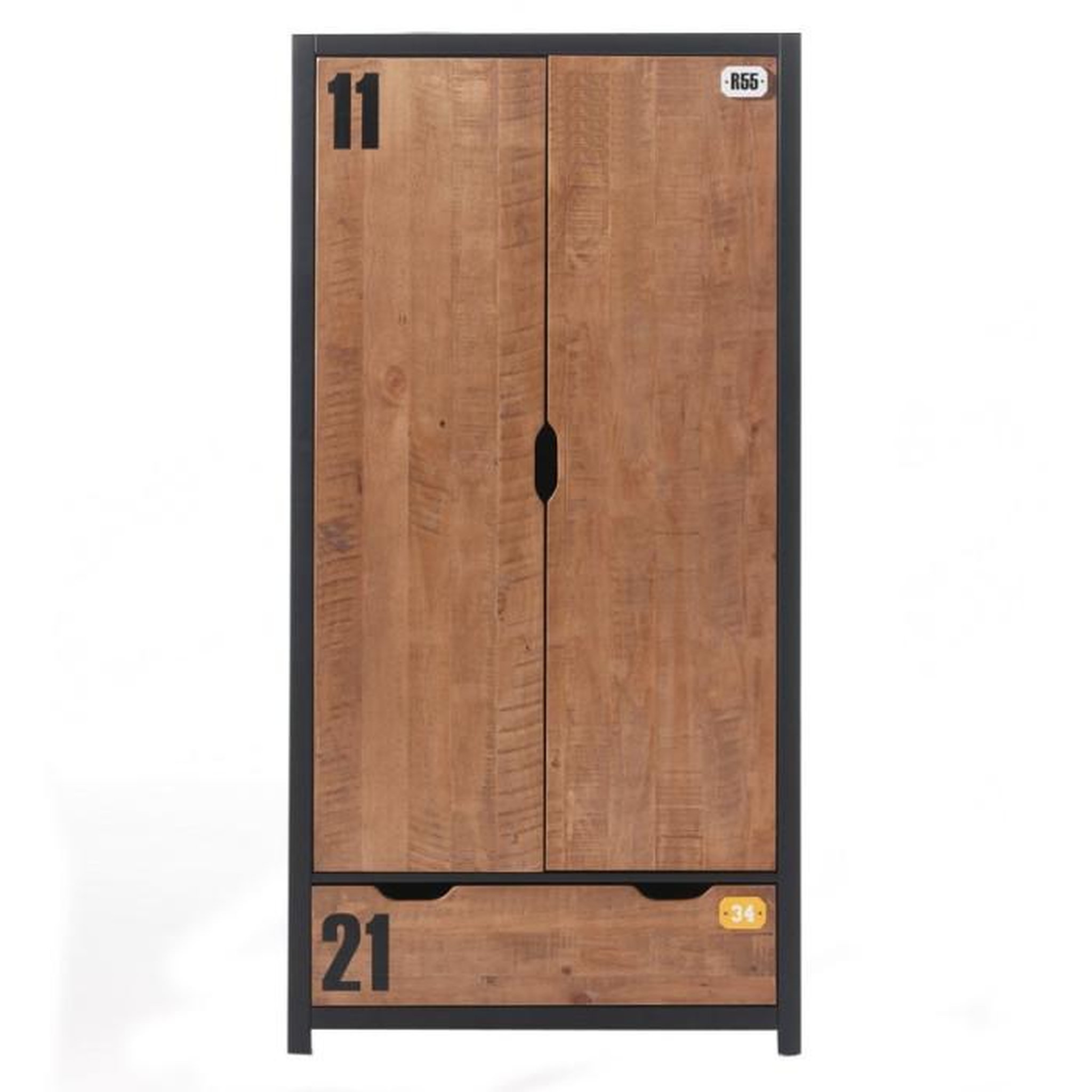 Paris Prix Armoire 2 Portes  Alex  200cm Marron & Noir