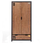 Paris Prix Armoire 2 Portes  Alex  200cm Marron & Noir