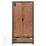 Voir la diapositive 1 : Paris Prix Armoire 2 Portes  Alex  200cm Marron & Noir