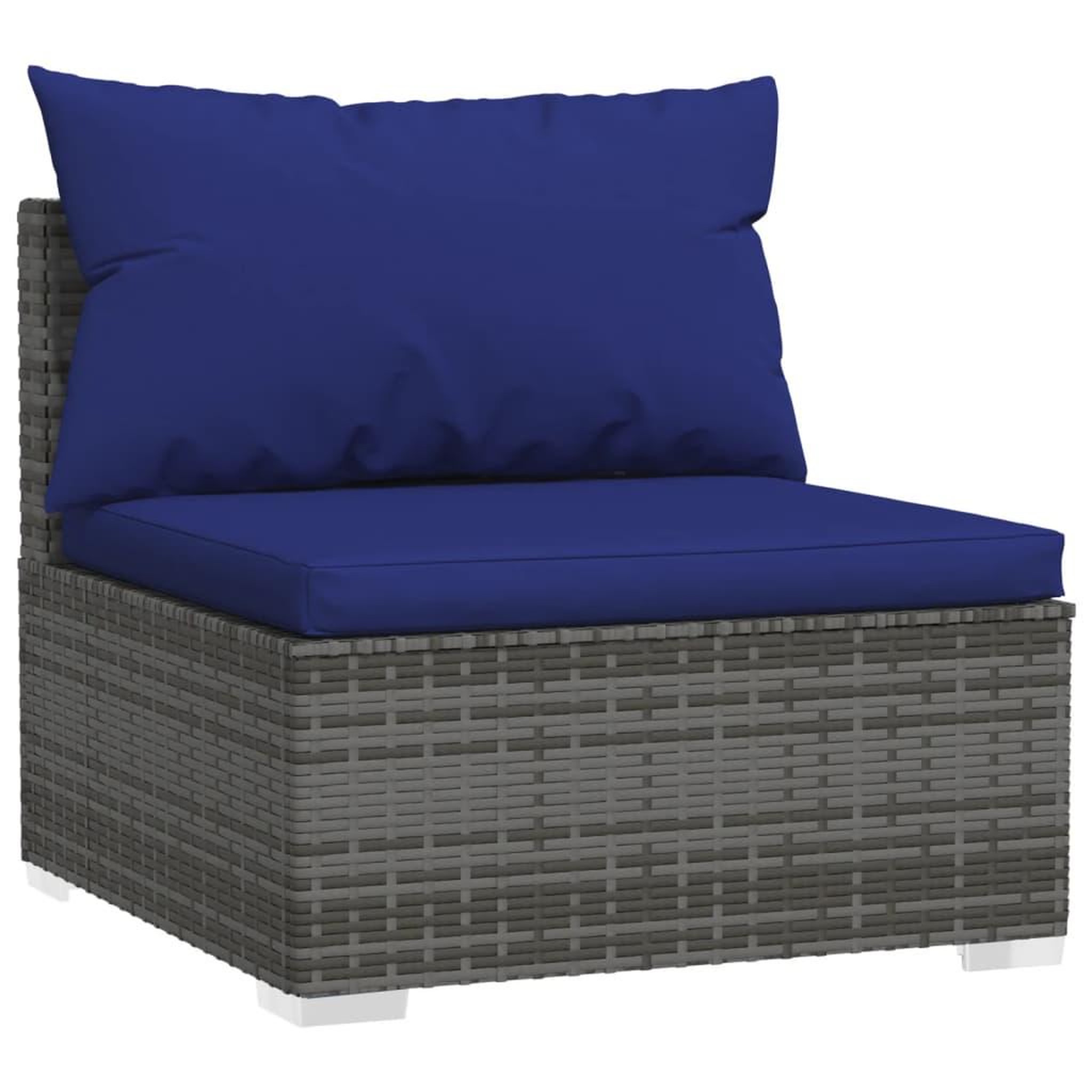 Voir la diapositive 5 : VIDAXL Salon de jardin 5 pcs avec coussins resine tressee gris