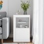 Voir la diapositive 4 : VIDAXL Armoire laterale avec eclairage LED blanc bois d'ingenierie