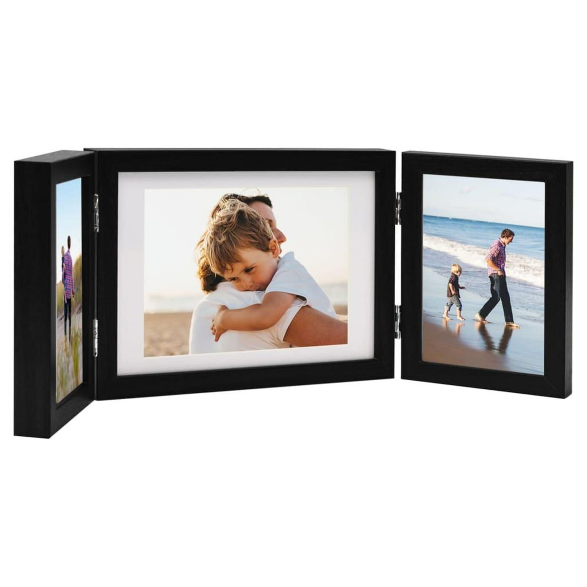 VIDAXL Cadre photo depliable Noir 22x15 cm+2x(10x15 cm)