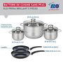 Voir la diapositive 2 : ELO Ensemble de 2 Poêles de cuisson 20 et 24 cm et 3 faitouts 14, 16 et 24 cm Elo Prima Brillant
