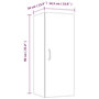 Voir la diapositive 6 : VIDAXL Armoire murale suspendue Noir 34,5x34x90 cm Bois d'ingenierie