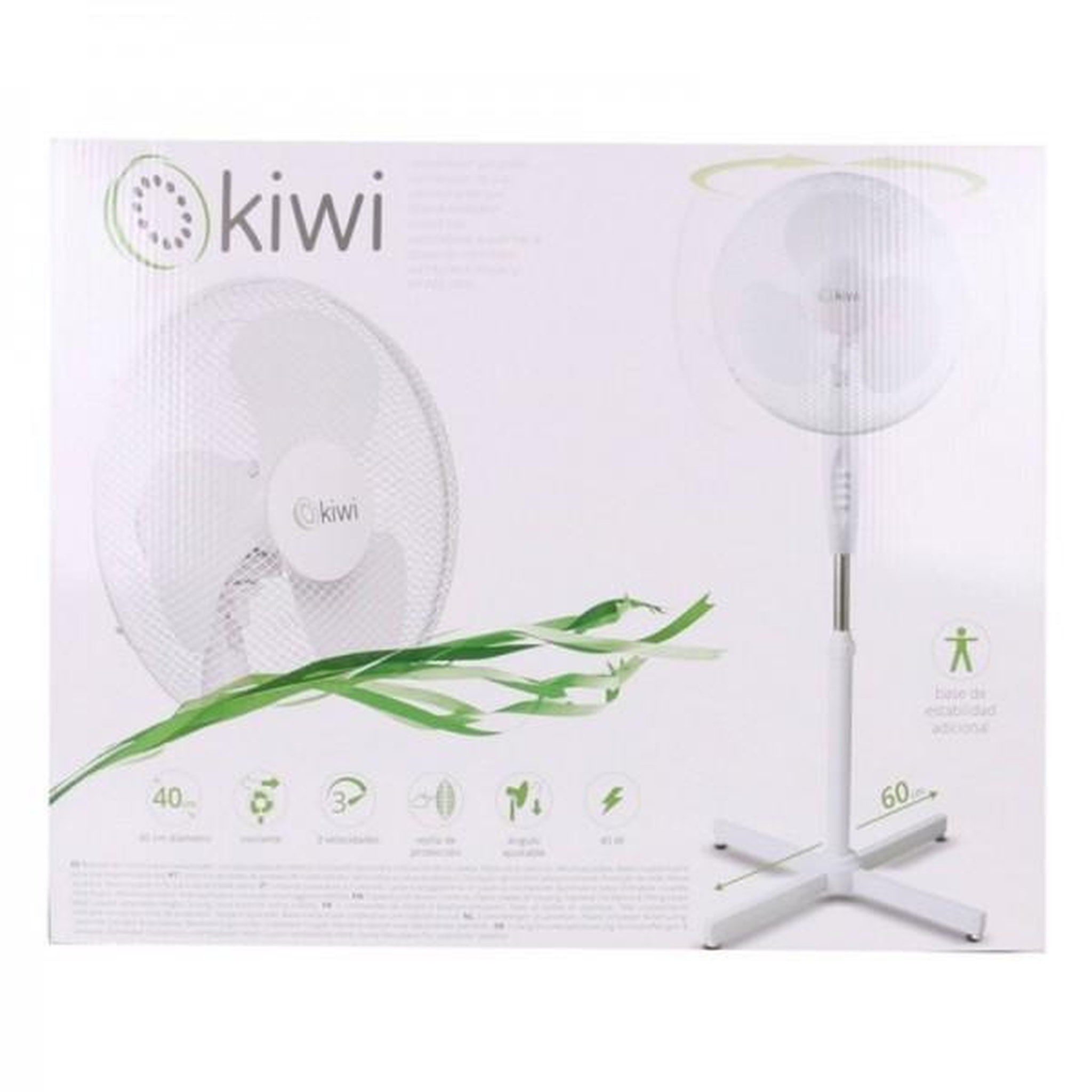 Voir la diapositive 4 : Kiwi Ventilateur sur Pied Kiwi Blanc 45 W (Ø 40 cm)