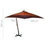 Voir la diapositive 6 : VIDAXL Parasol de jardin suspendu avec mat terre cuite bois de sapin