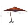 Voir la diapositive 6 : VIDAXL Parasol de jardin suspendu avec mat terre cuite bois de sapin