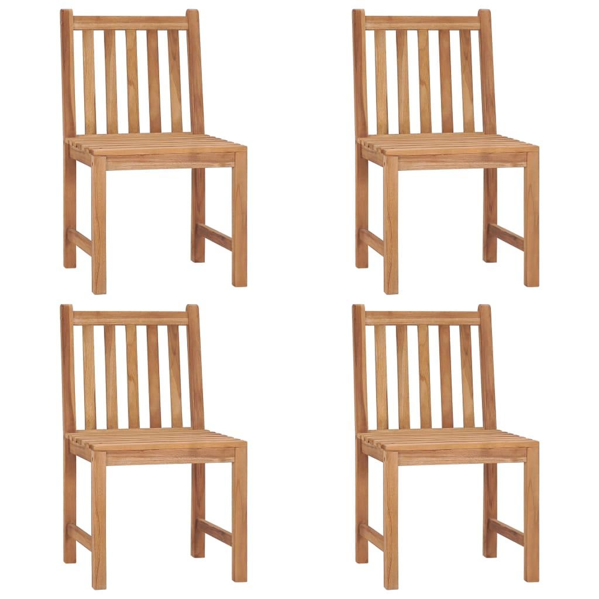 Voir la diapositive 3 : VIDAXL Chaises de jardin lot de 4 avec coussins Bois de teck massif