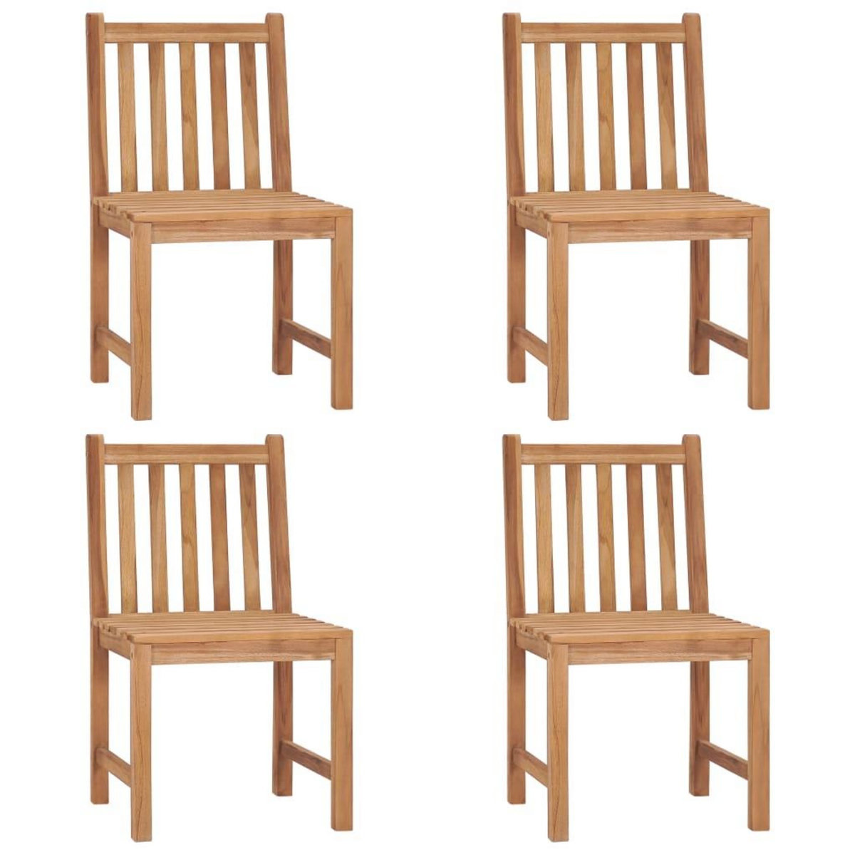 VIDAXL Chaises de jardin lot de 4 avec coussins Bois de teck massif