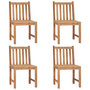 Voir la diapositive 3 : VIDAXL Chaises de jardin lot de 4 avec coussins Bois de teck massif