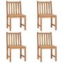 Voir la diapositive 3 : VIDAXL Chaises de jardin lot de 4 avec coussins Bois de teck massif