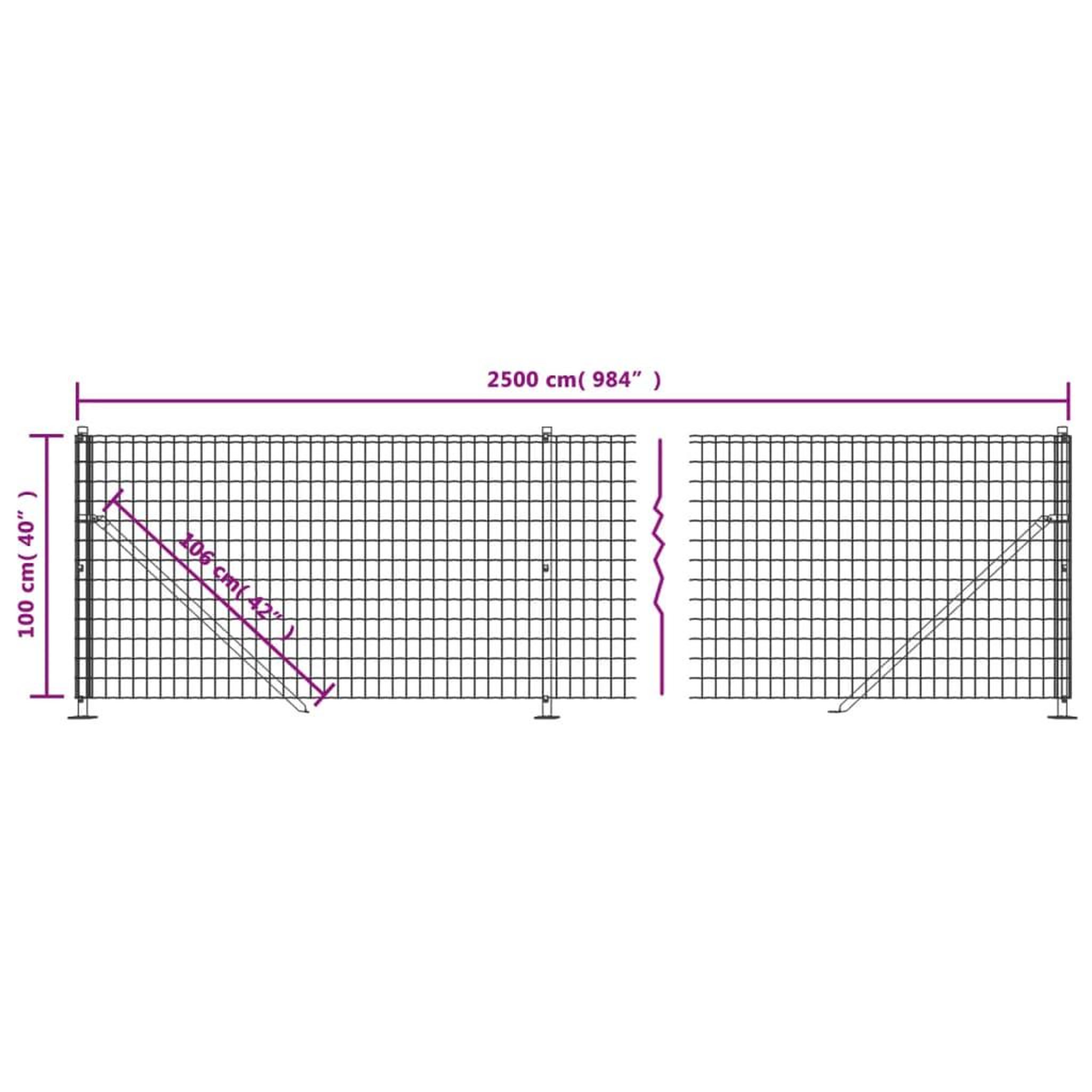 Voir la diapositive 6 : VIDAXL Cloture en treillis metallique avec bride vert 1x25 m