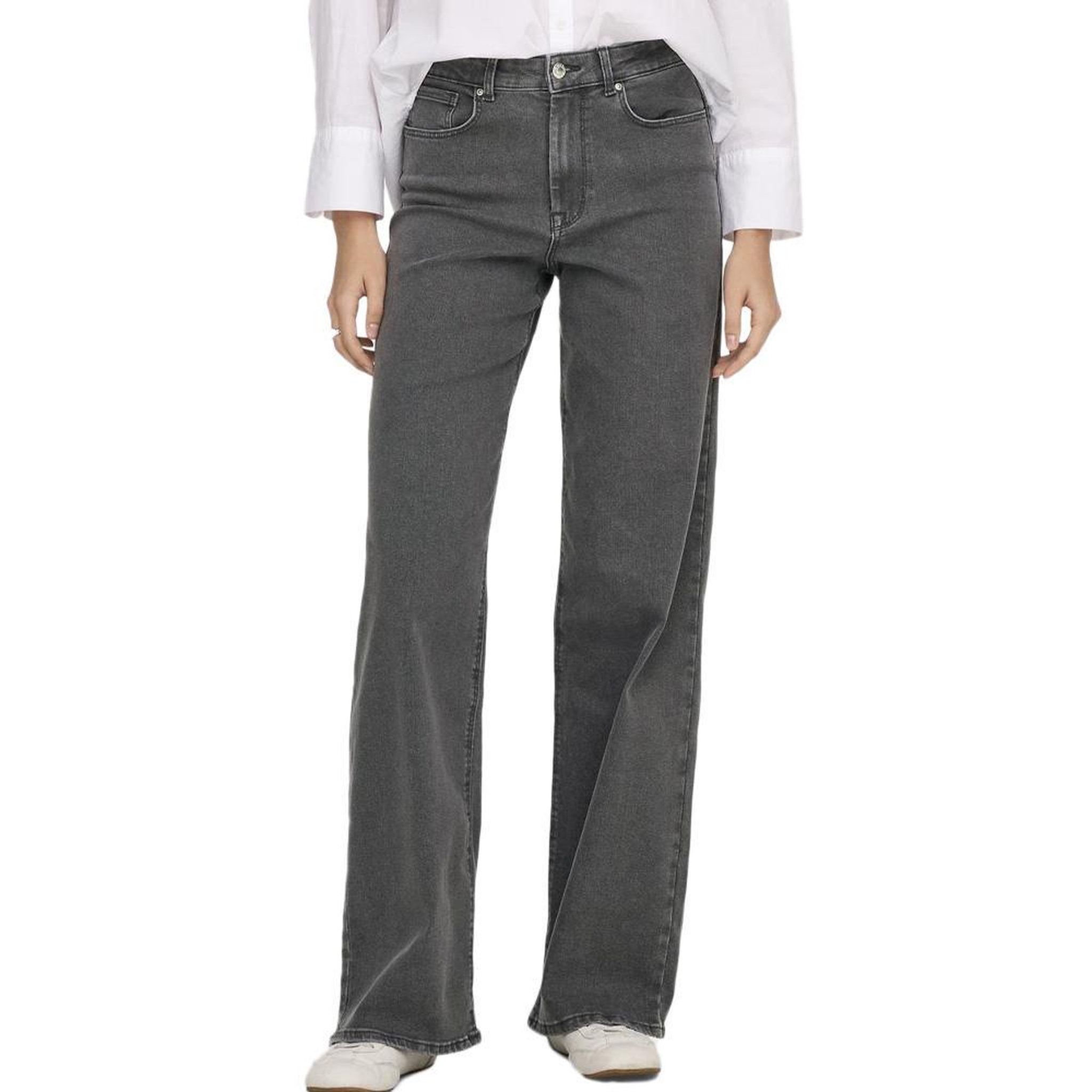 Only Jean Droit  Femme Only Sanna. Coloris disponibles : Gris
