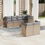 Voir la diapositive 1 : VIDAXL Salon de jardin avec coussins 7 pcs beige resine tressee