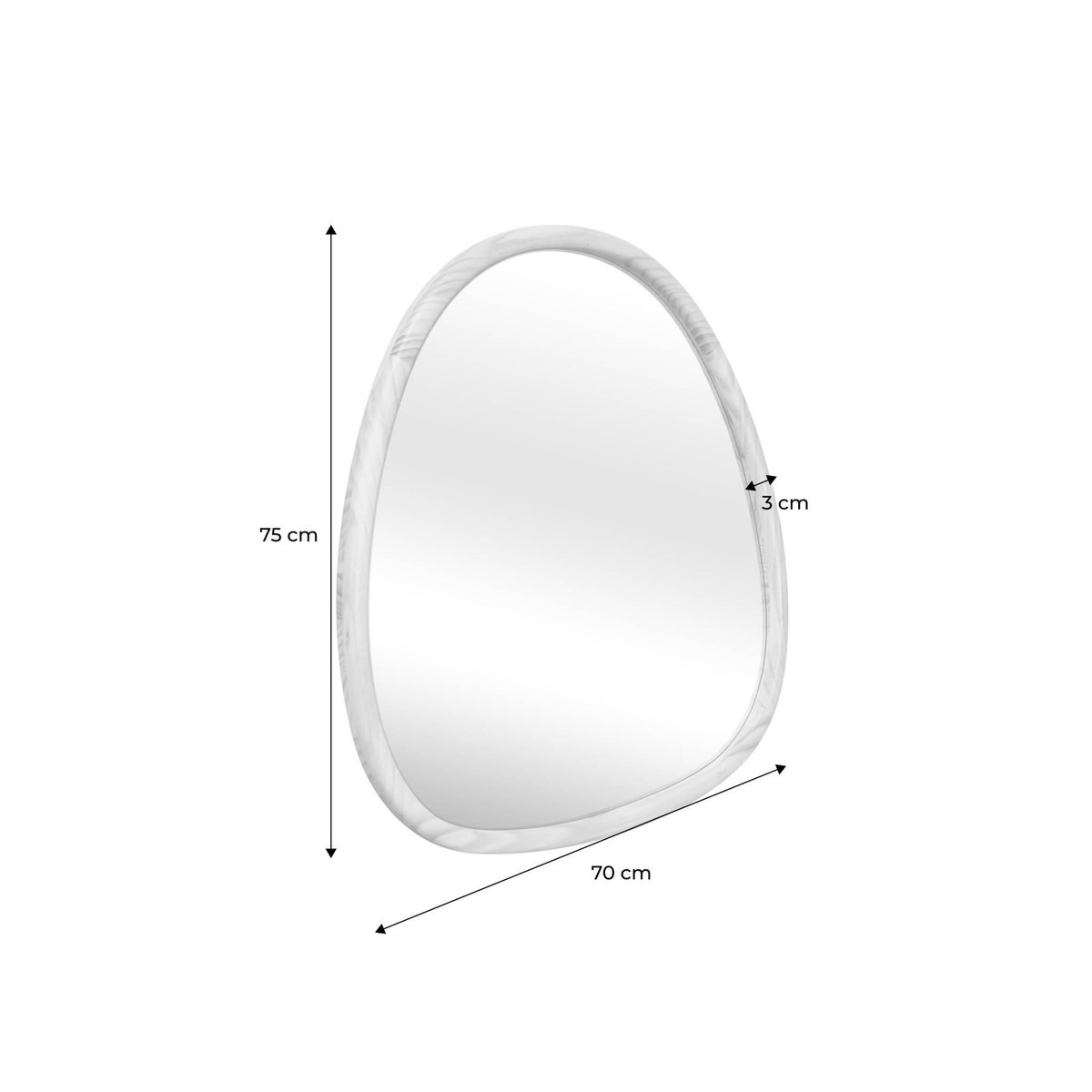 SWEEEK Miroir organique en bois de sapin 75cm