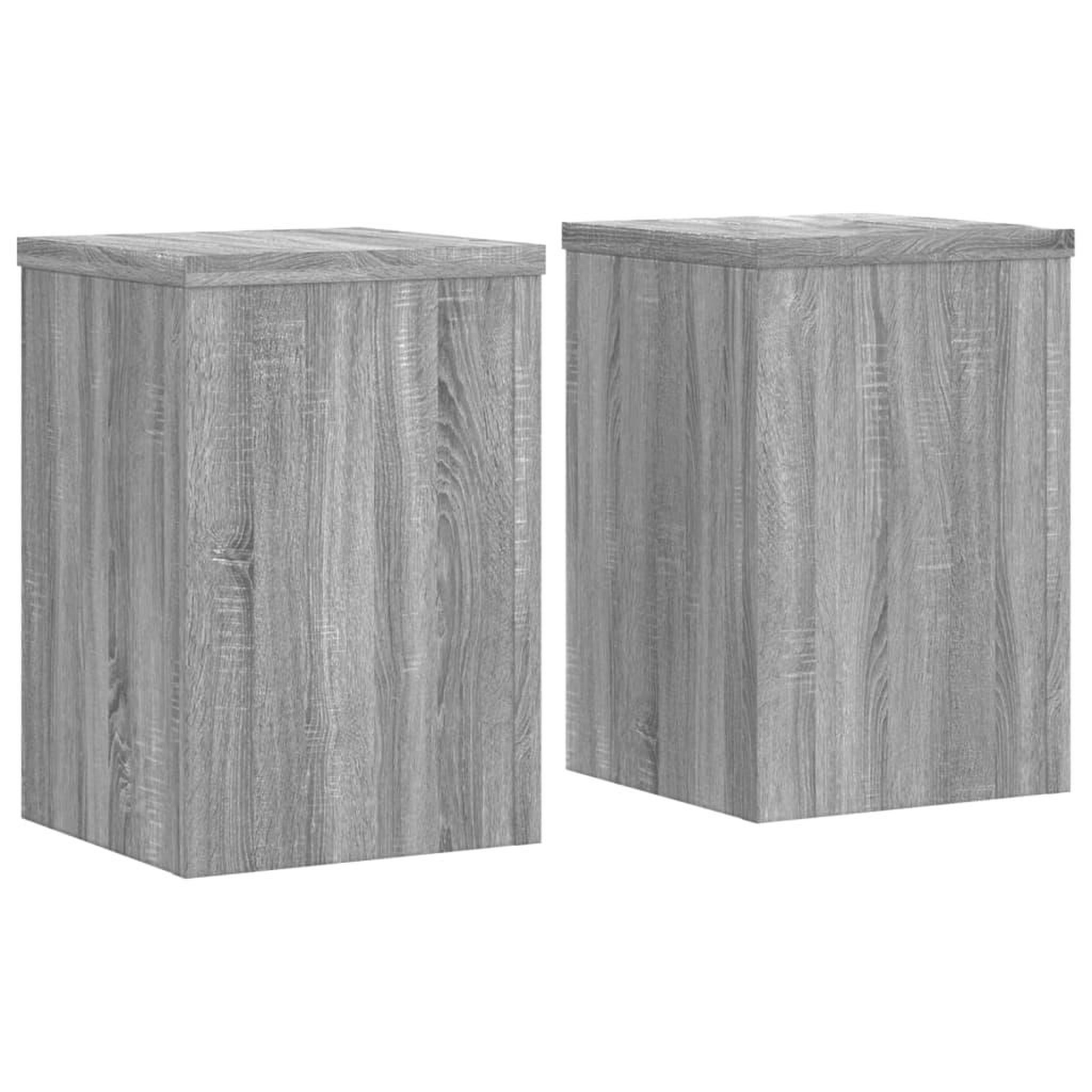 Voir la diapositive 2 : VIDAXL Supports pour plantes 2 pcs sonoma gris bois d'ingenierie
