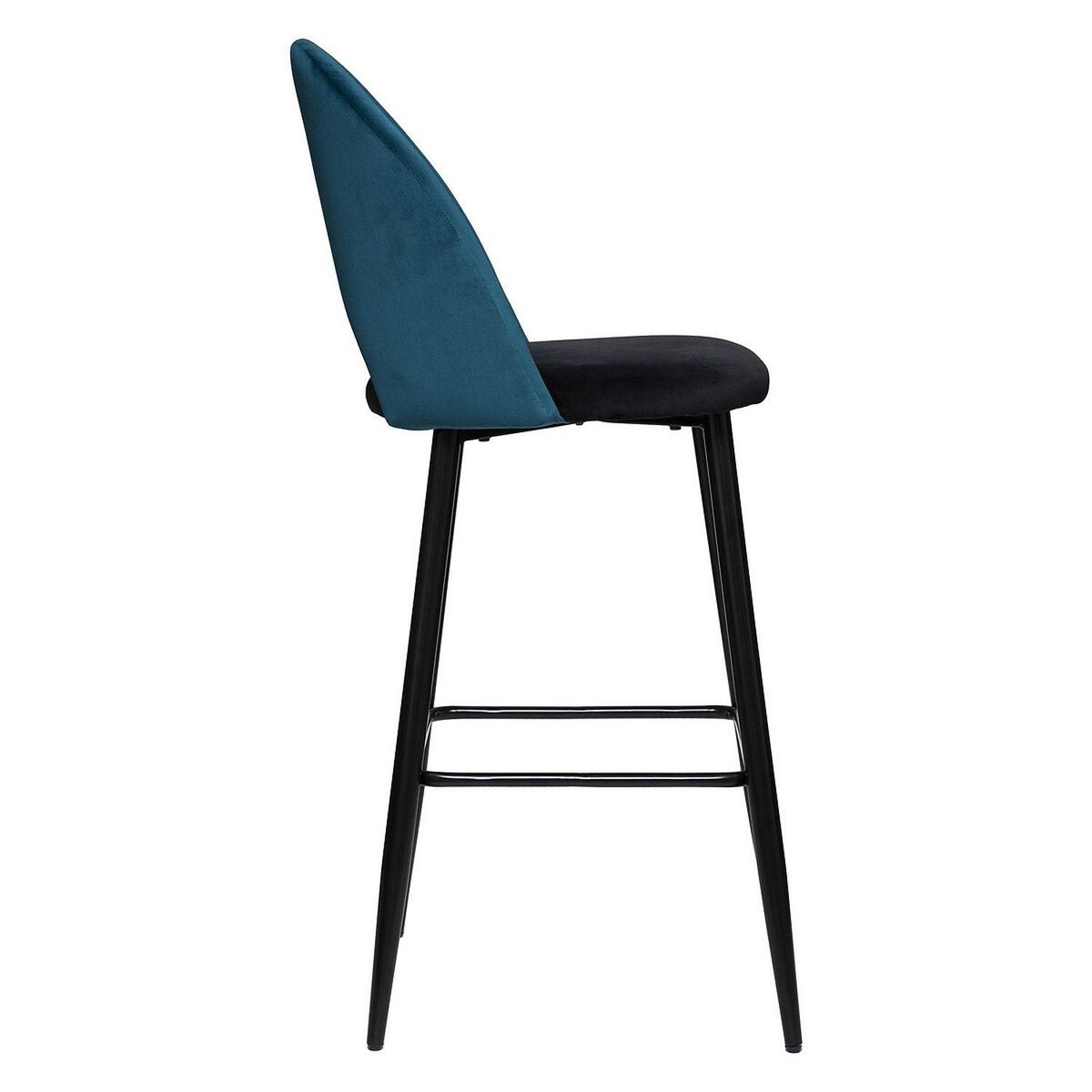 TOILINUX Lot de 2 Chaises de bar effet velours Kara