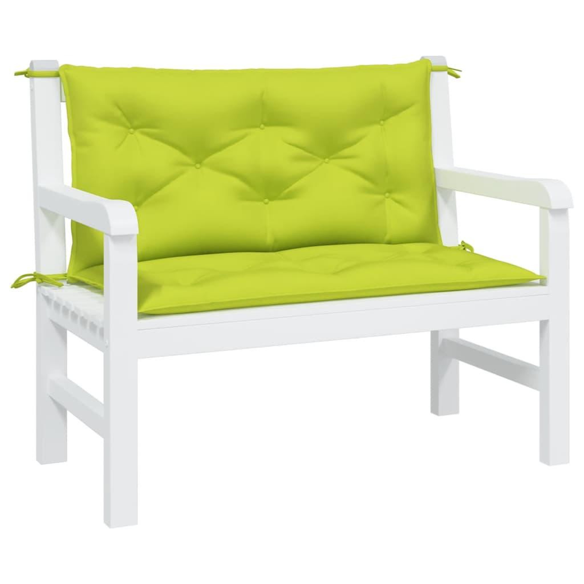 Voir la diapositive 3 : VIDAXL Coussins de banc de jardin lot de 2 vert vif tissu Oxford