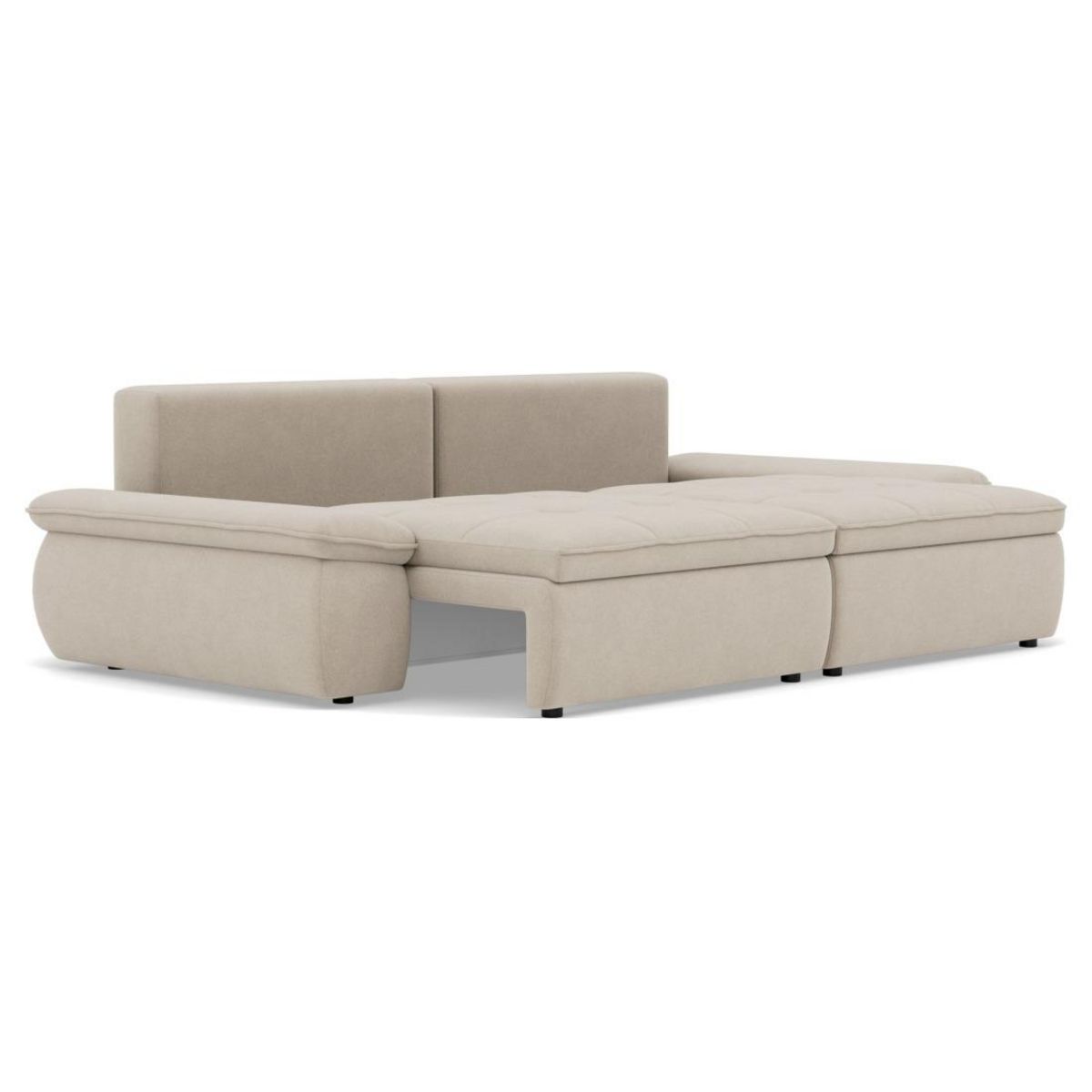 LISA DESIGN Elvona - canapé droit 3 places convertible avec coffre en tissu texturé