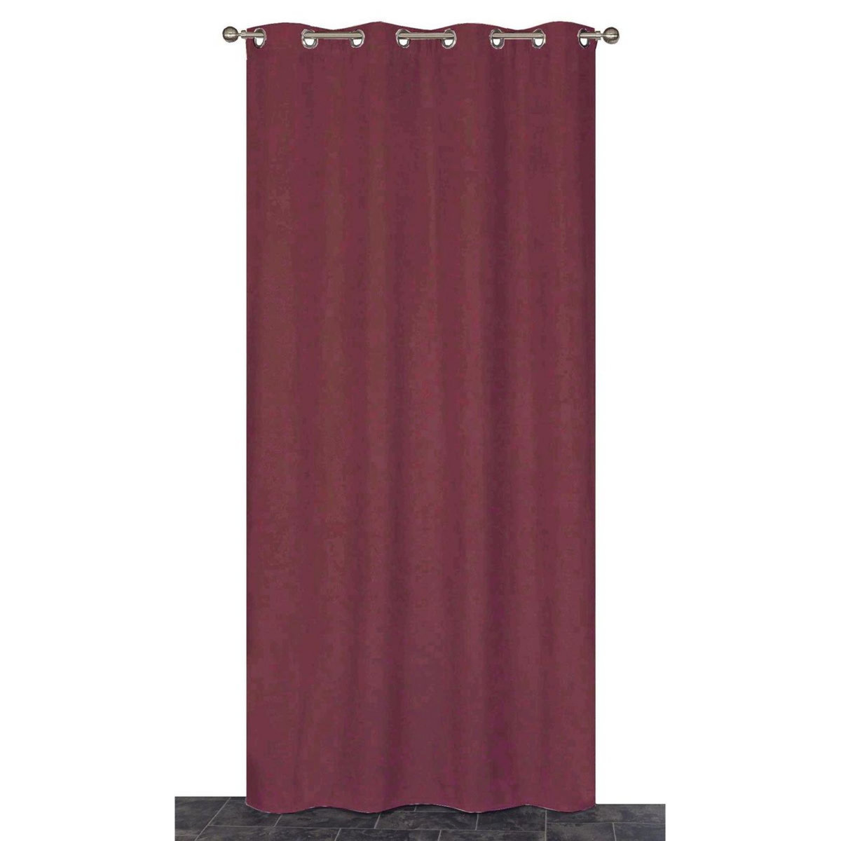 Rideau uni en suédine à oeillets 