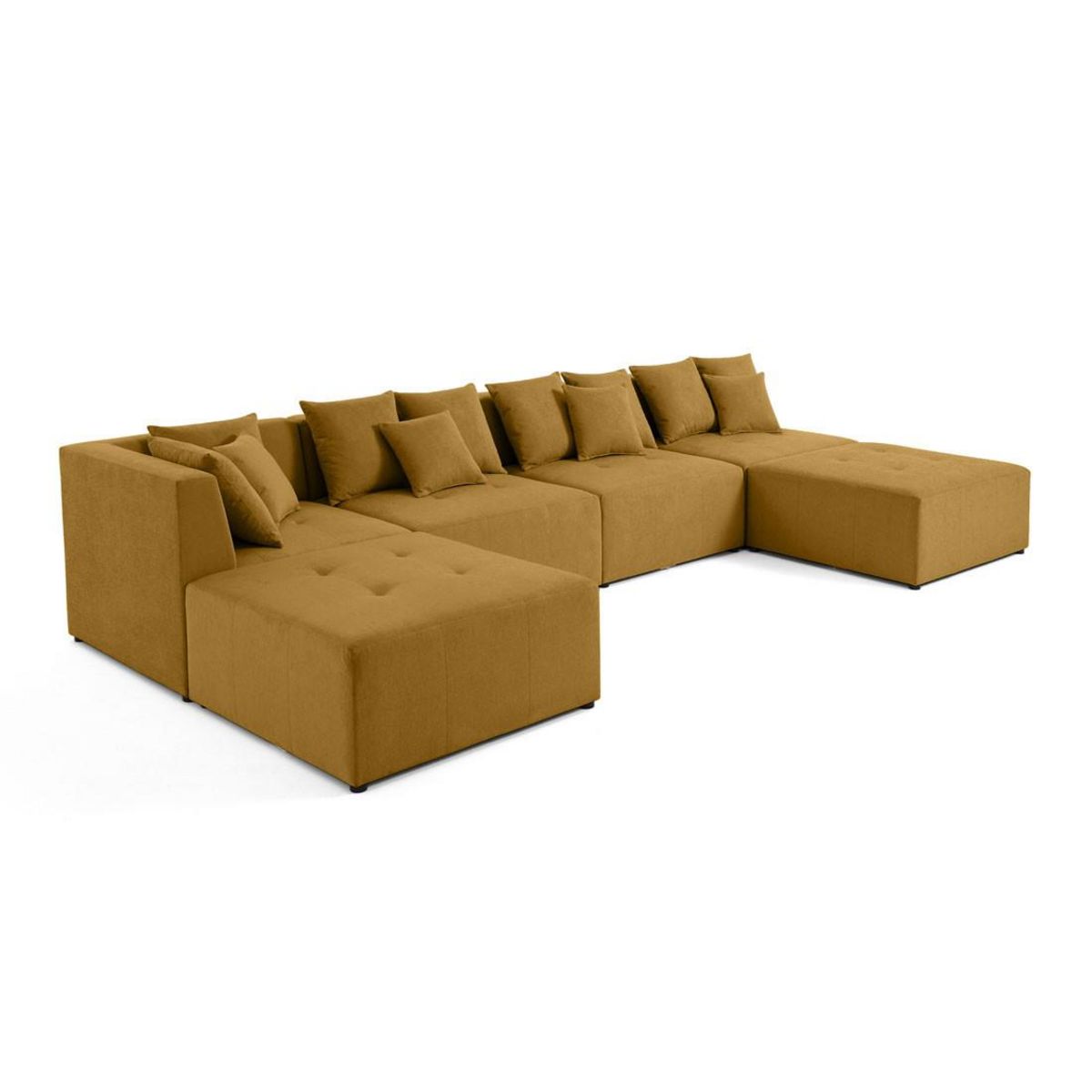 LISA DESIGN Amalfi - canapé modulable panoramique en u - 7 places - en tissu