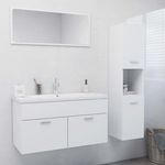 VIDAXL Ensemble de meubles de salle de bain Blanc Agglomere