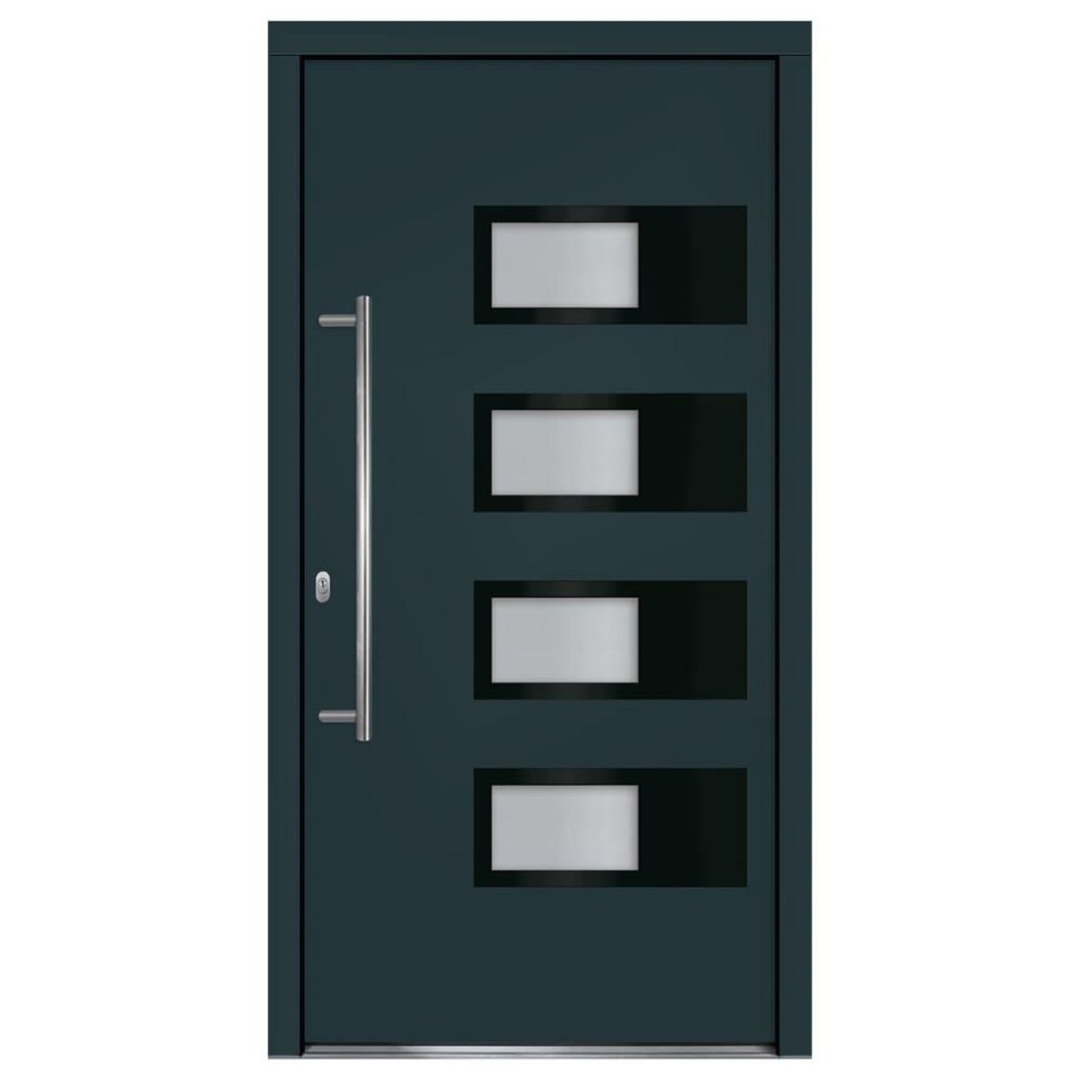 VIDAXL Porte d'entree Anthracite 100x200 cm Aluminium et PVC