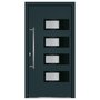 Voir la diapositive 4 : VIDAXL Porte d'entree Anthracite 100x200 cm Aluminium et PVC