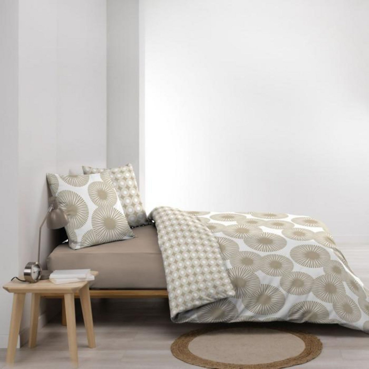 Paris Prix Parure de Lit 3 Pièces  Nebulla  240x220cm Beige