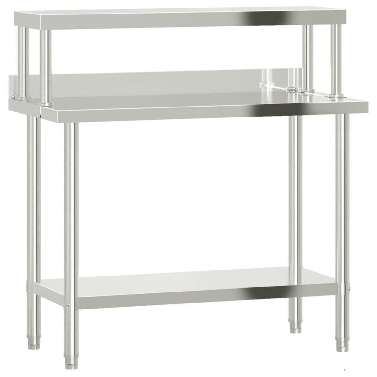 VIDAXL Table de travail de cuisine avec etagere 110x55x120 cm inox