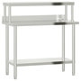 Voir la diapositive 2 : VIDAXL Table de travail de cuisine avec etagere 110x55x120 cm inox