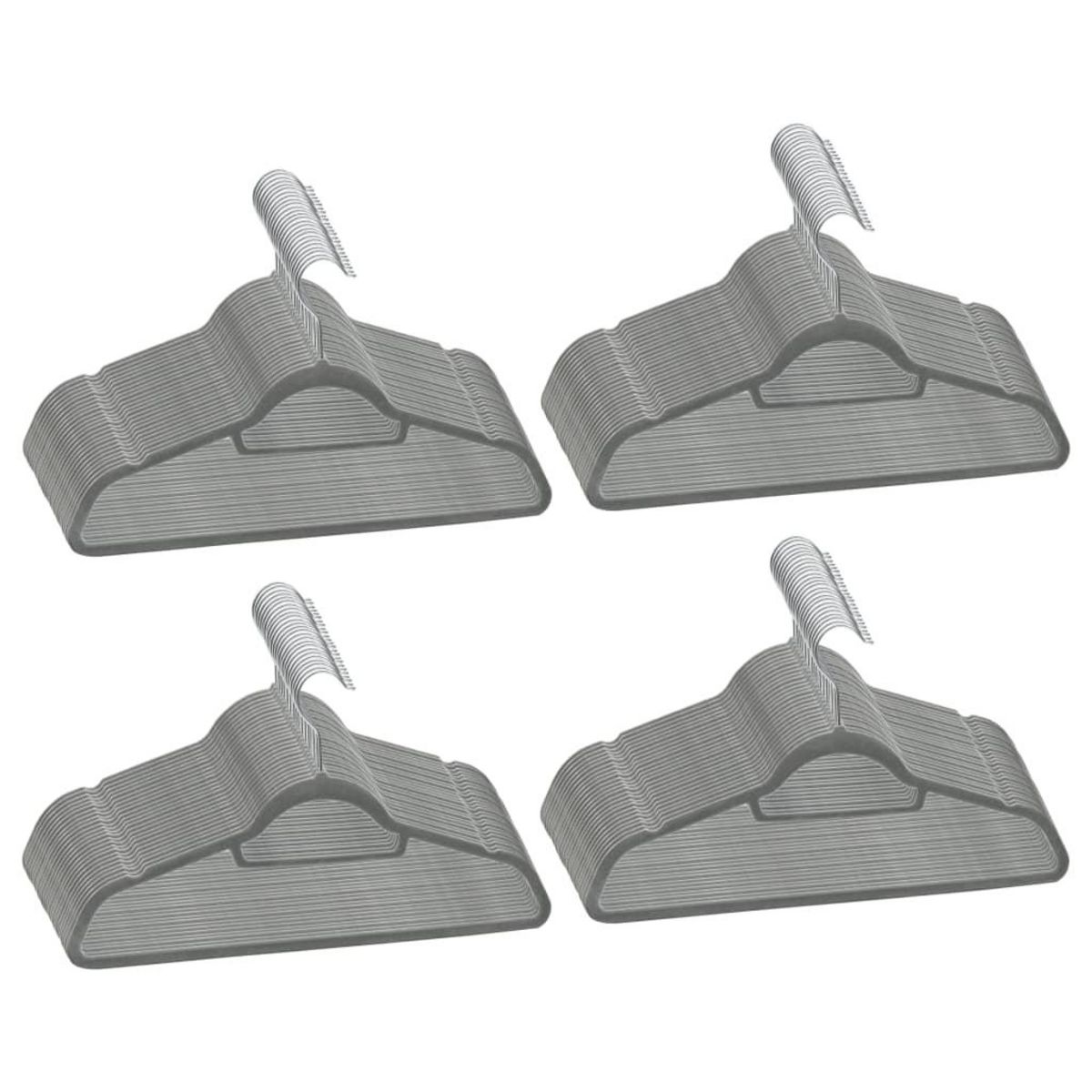 VIDAXL Cintres antiderapants 100 pcs Gris Velours