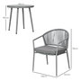 Voir la diapositive 3 : OUTSUNNY Ensemble bistrot de jardin 3 pcs 2 fauteuils table basse coussins gris