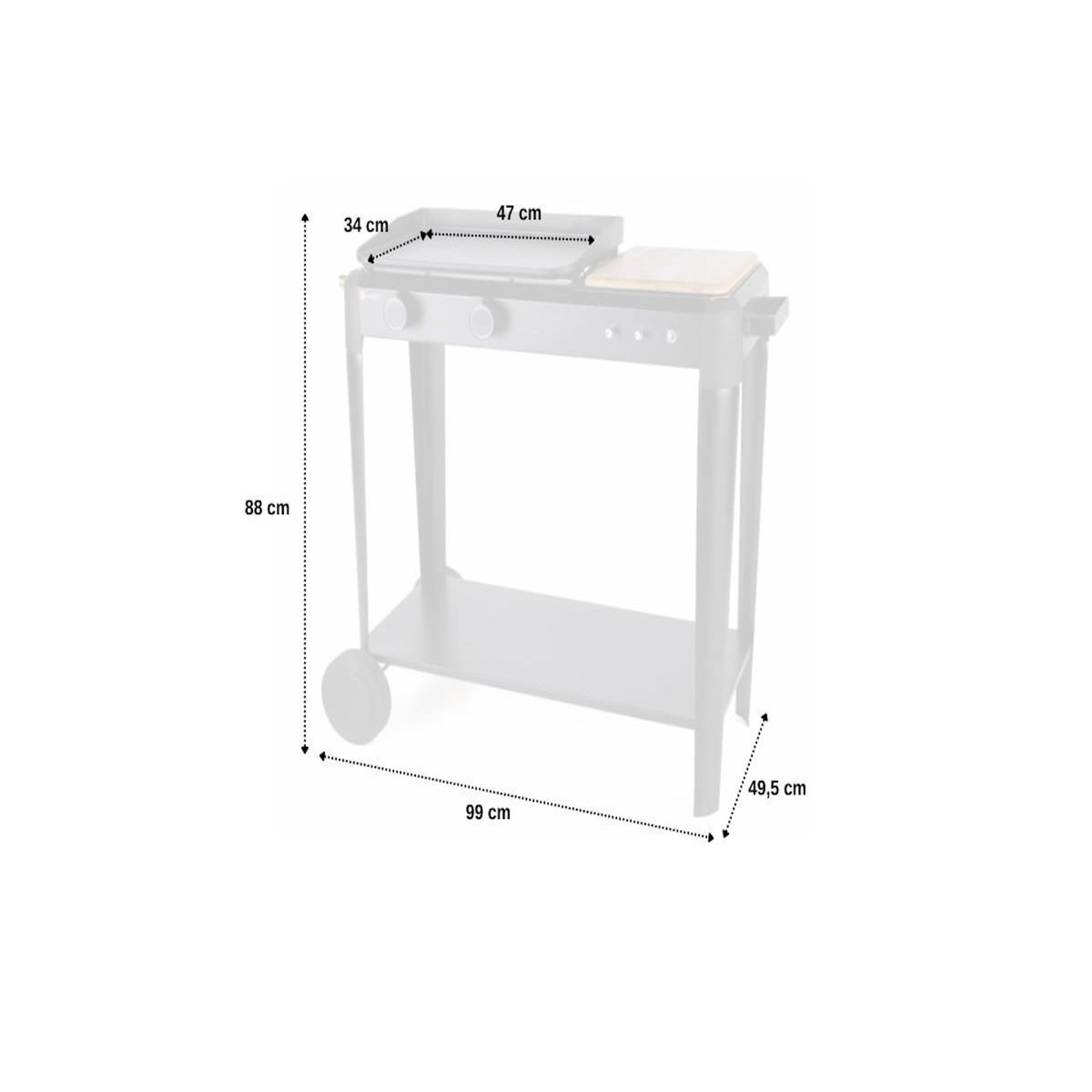 SOMAGIC Plancha gaz sur chariot Hendaye 250 - Somagic