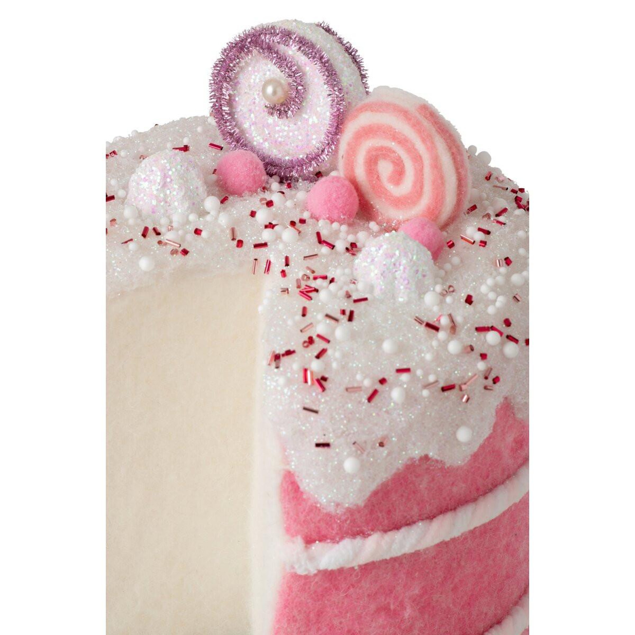 Voir la diapositive 3 : J-LINE Gâteau déco en laine  nils  23cm rose