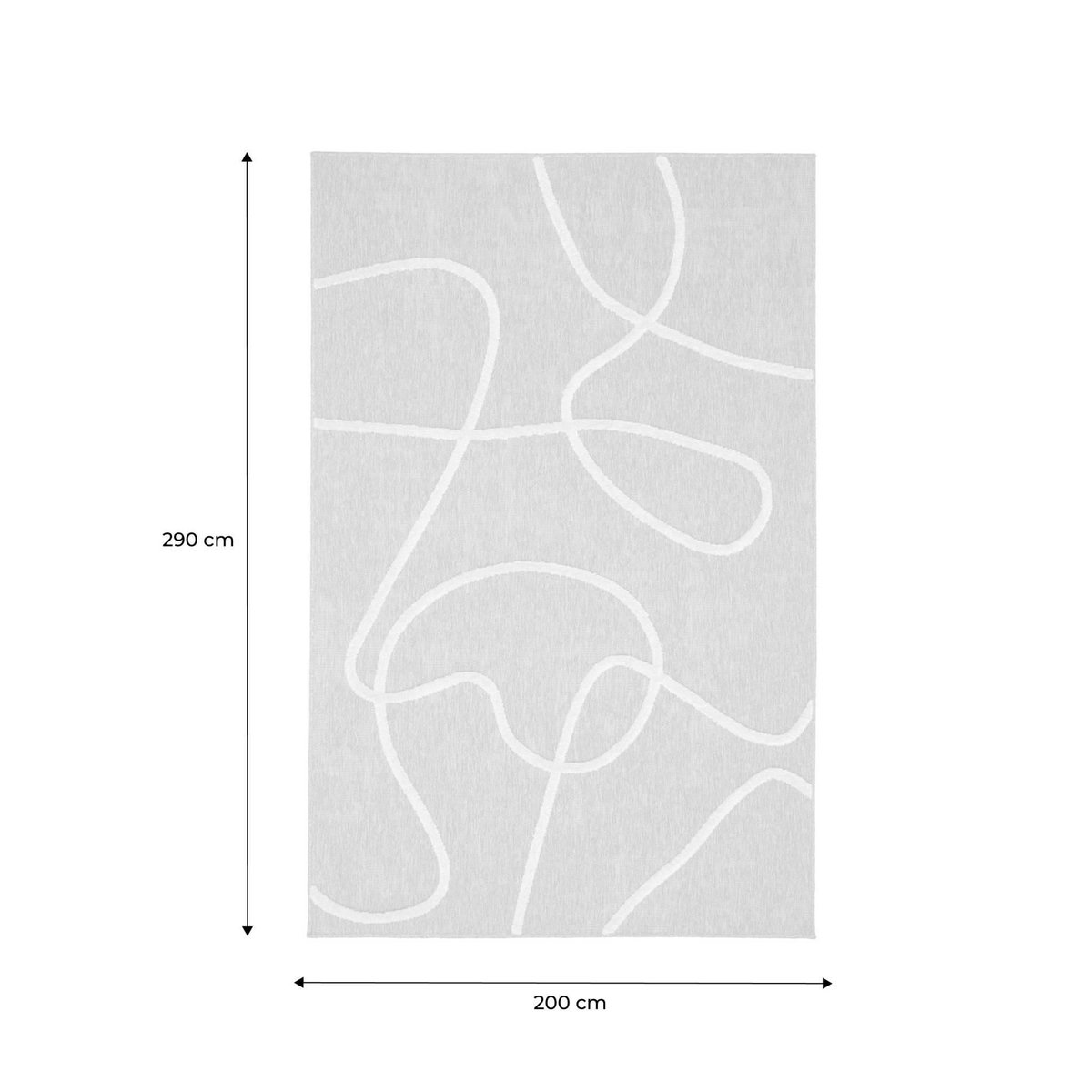 SWEEEK Tapis intérieur effet jute THOMAS, motif graphique en relief blanc