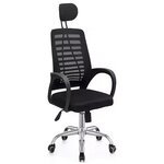 Habitat et Jardin Chaise de bureau ergonomique réglable en hauteur avec appuie tête  Sébastien  - Noir