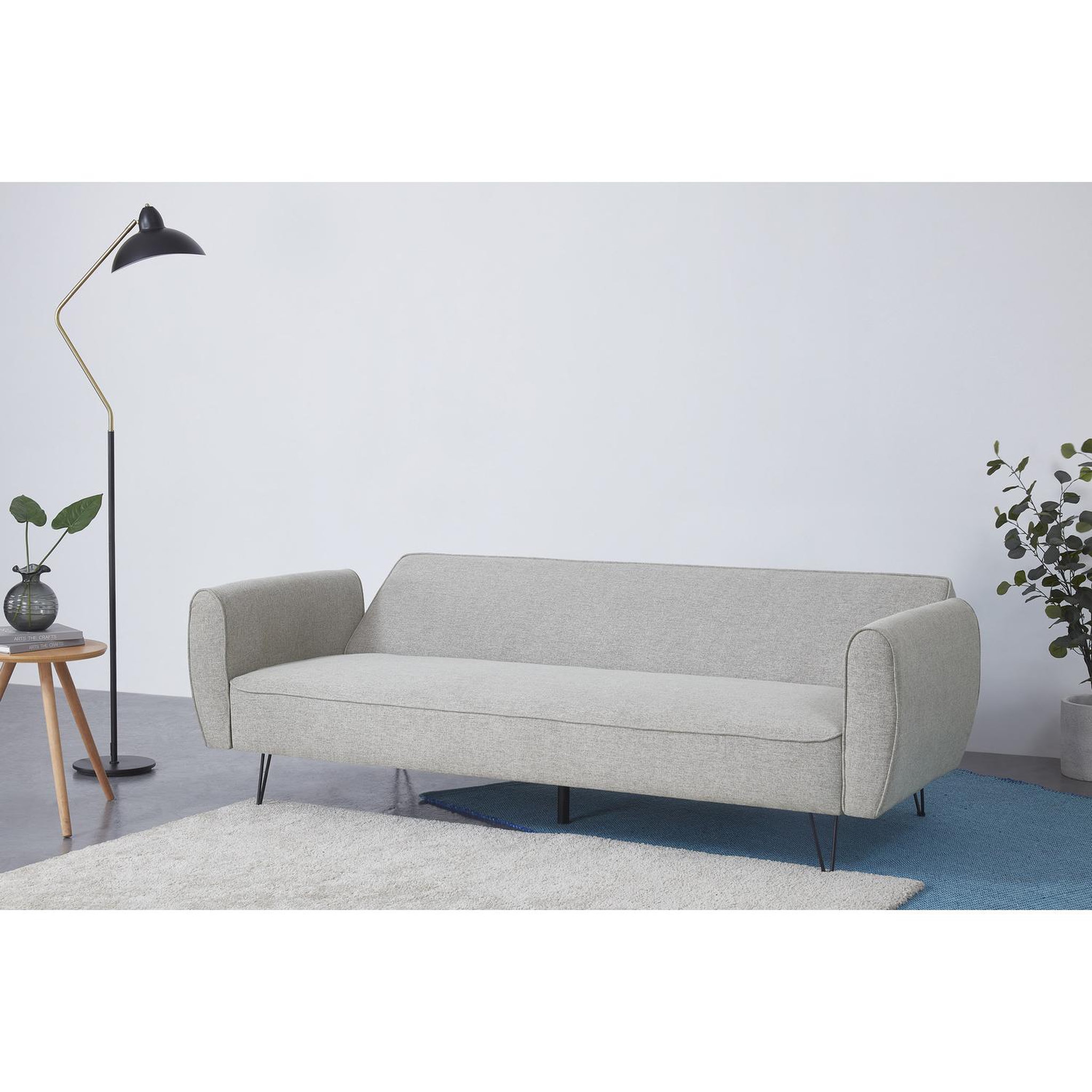 Voir la diapositive 4 : CONCEPT USINE Canapé design convertible 3 places en tissu gris clair SOHO