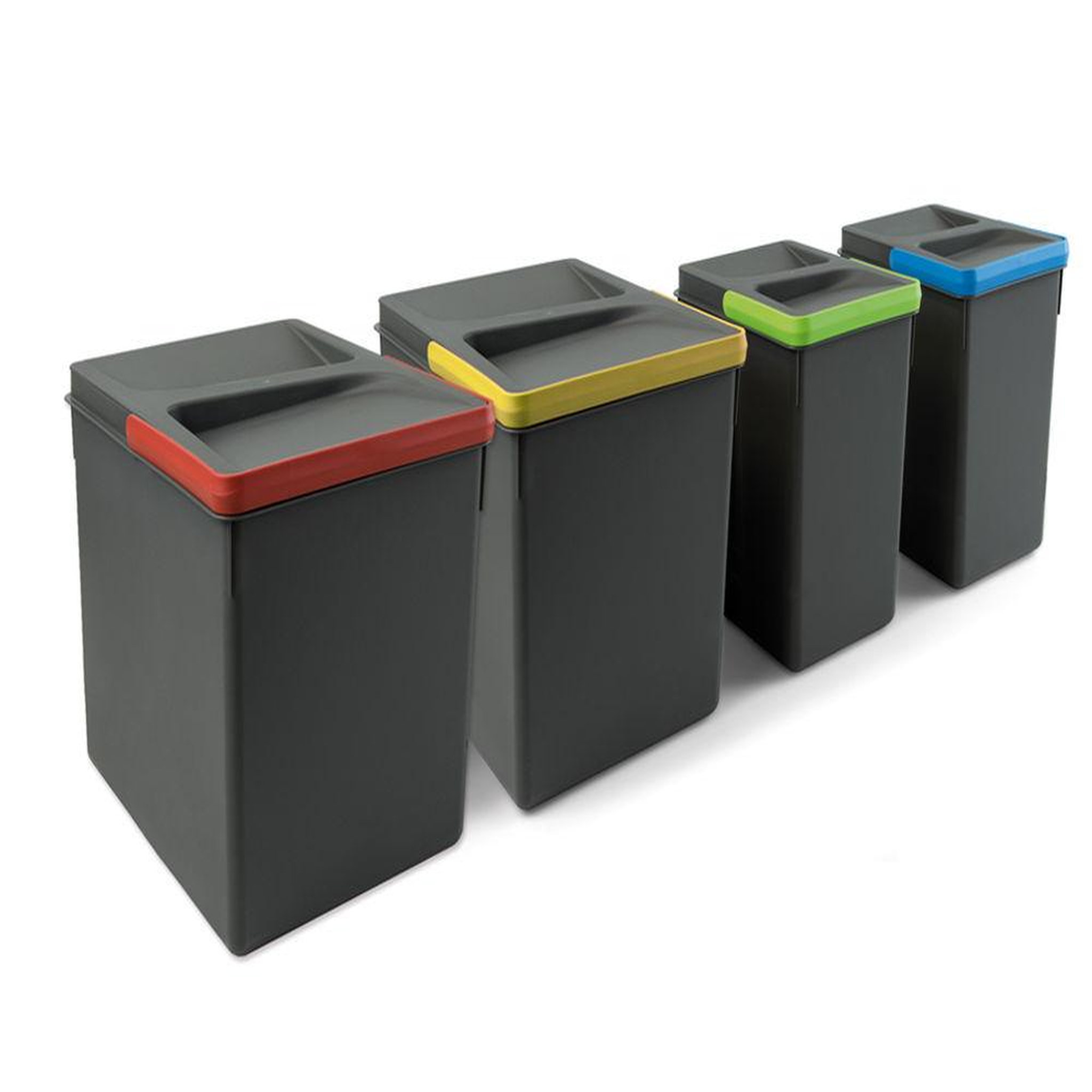 EMUCA SRL Poubelles pour tiroir de cuisine Recycle, Hauteur 266, 2x15 litres + 2x7 litres