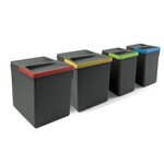 EMUCA SRL Poubelles pour tiroir de cuisine Recycle, Hauteur 266, 2x15 litres + 2x7 litres