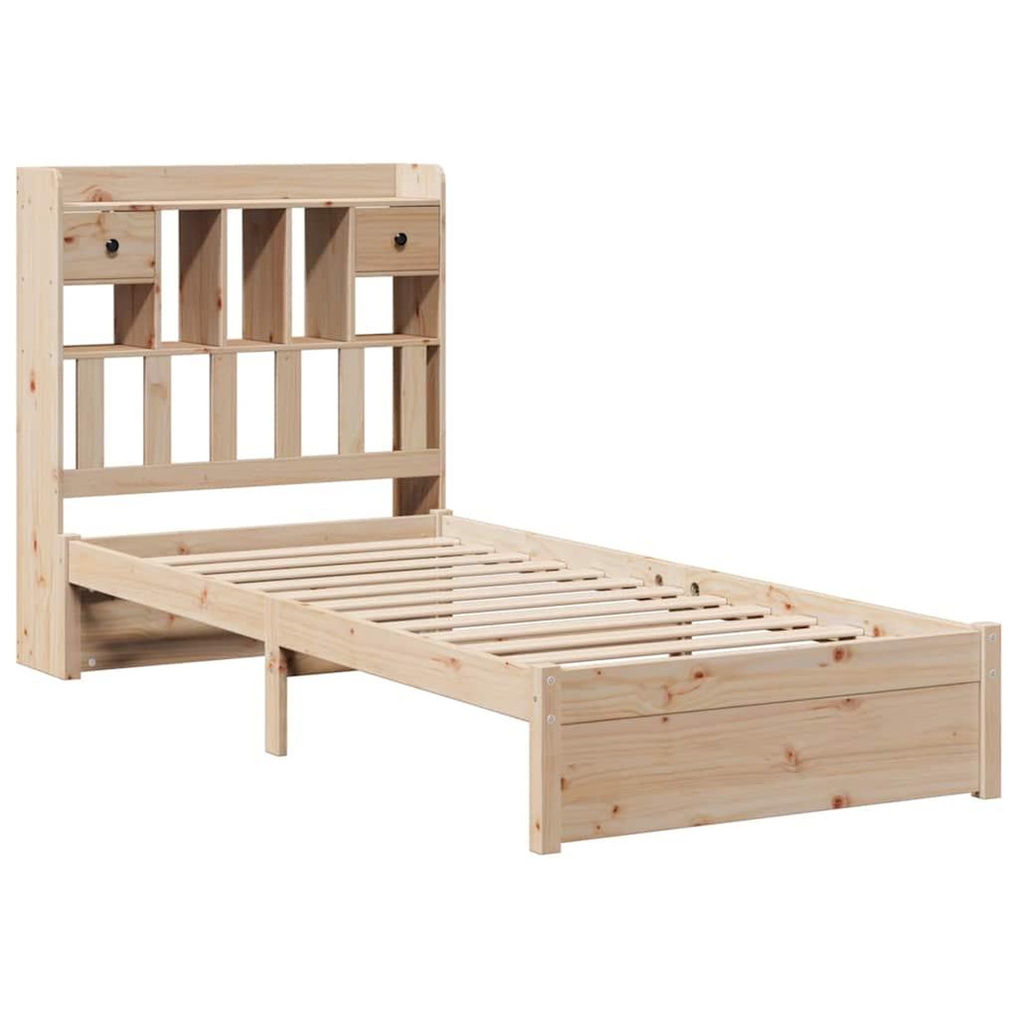 Voir la diapositive 3 : VIDAXL Lit bibliotheque sans matelas 75x190 cm bois de pin massif