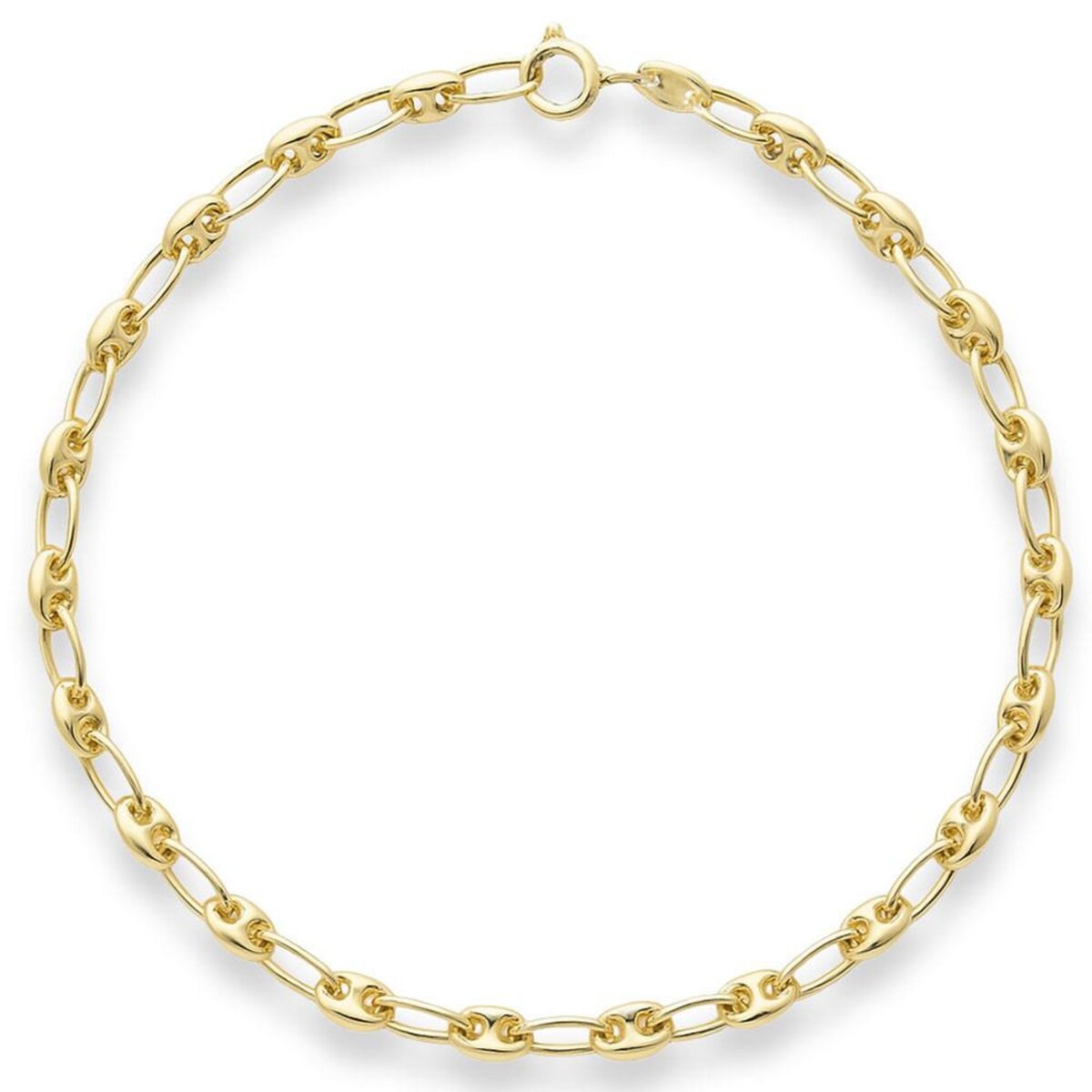 L'ATELIER D'AZUR Bracelet Or 18 Carats 750 Maille Grain de Café Jaune - Femme