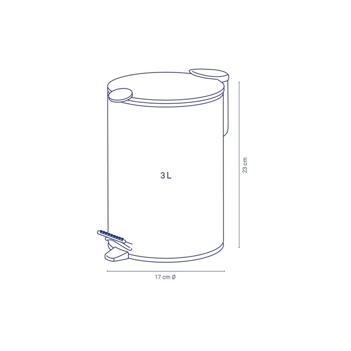 Kela line Poubelle à pédale 3l gris clair - 23610